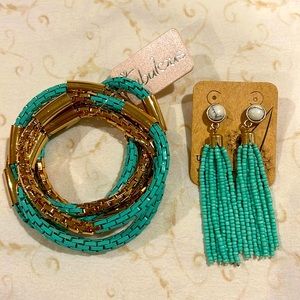 Turquoise earrings and bracelet